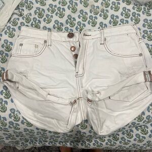 One Teaspoon White Jean Shorts